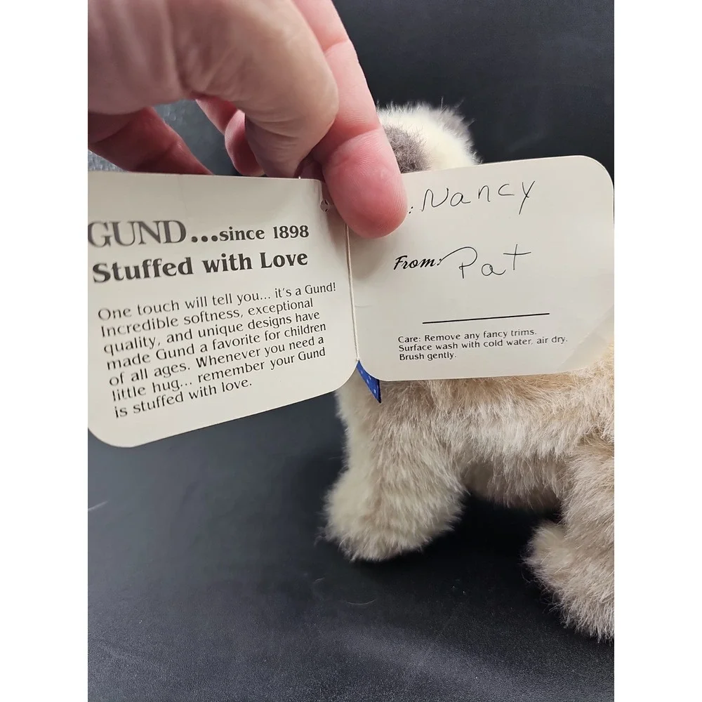 Vintage Gund Catnip Siamese Cat Plush #1126 Blue Polka Dot Bow Stuffer Kitten CC